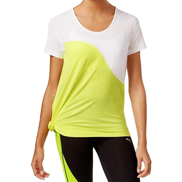 PUMA Womens Activewear Evo Side Tie Colorblock T-Shirt