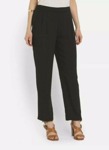 Ellen Tracy Womens Soft Fluid Stretch Crepe Pleated Cropped Pants