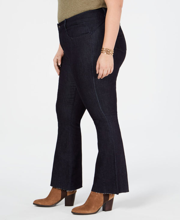 YSJ Womens Plus Size Bootcut Raw Hem Jeans