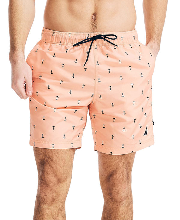 Nautica Mens Patterned Shorts,Guava Punch,Large
