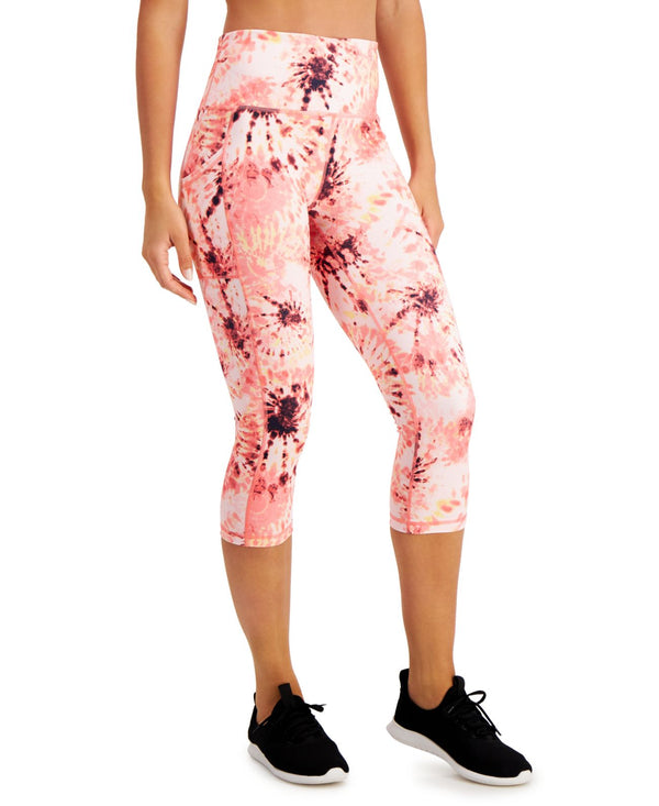 Ideology Womens Printed Cropped Leggings,Dye Peachberry,XX-Large