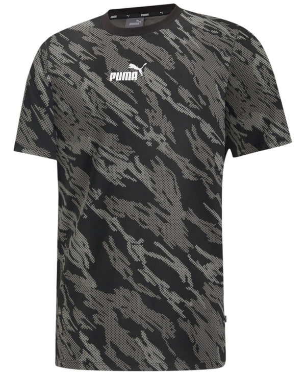 PUMA Mens Camo-Print T-Shirt,Black,X-Large