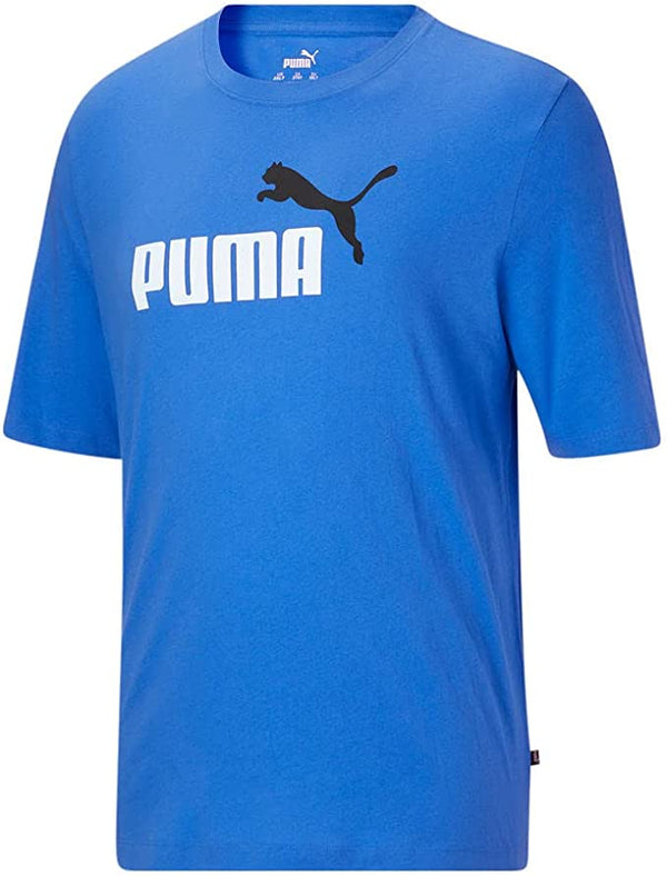 PUMA Mens Essentials Logo Graphic T-Shirt,Blue,Medium