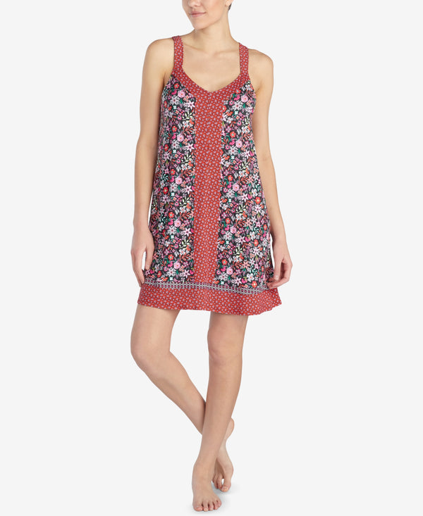 Layla Womens Mixed Print Short Chemise Nightgown