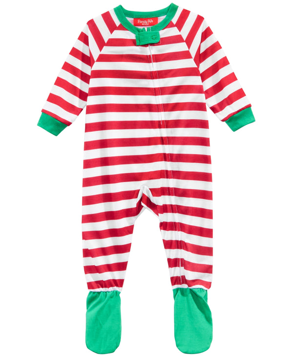Family Pajamas Infant Matching Holiday Stripe Footed Pajamas