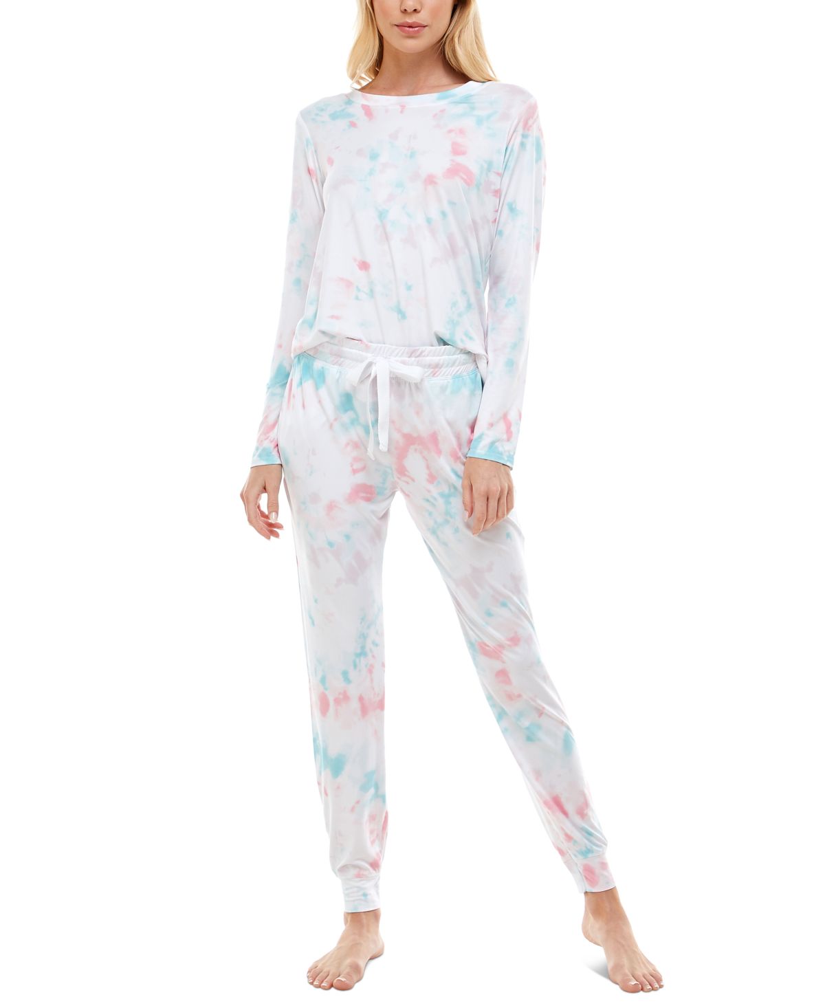 Roudelain Womens Printed Lush Luxe Jogger Pants Pajama Set