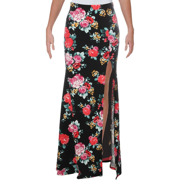 Bee Darlin Juniors Knit Floral Print Maxi Skirt,1-Piece
