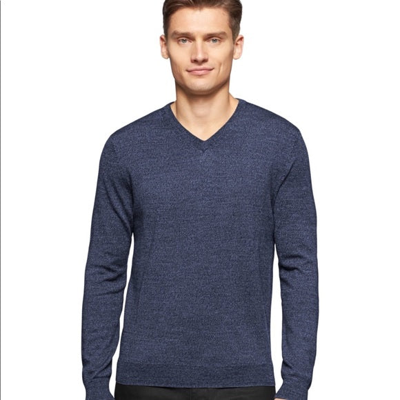 Calvin Klein Mens Merino Wool V-neck Sweater