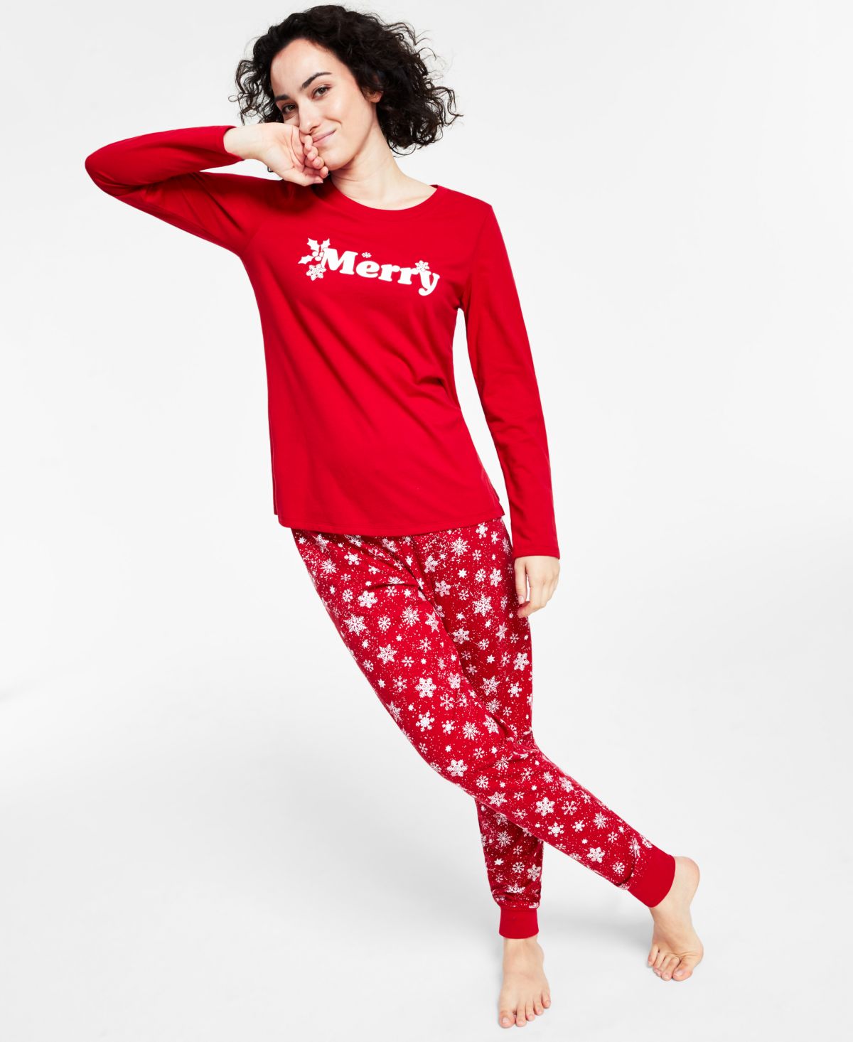 Family Pajamas Womens Matching Merry Snowflake Mix It Family Pajama Set