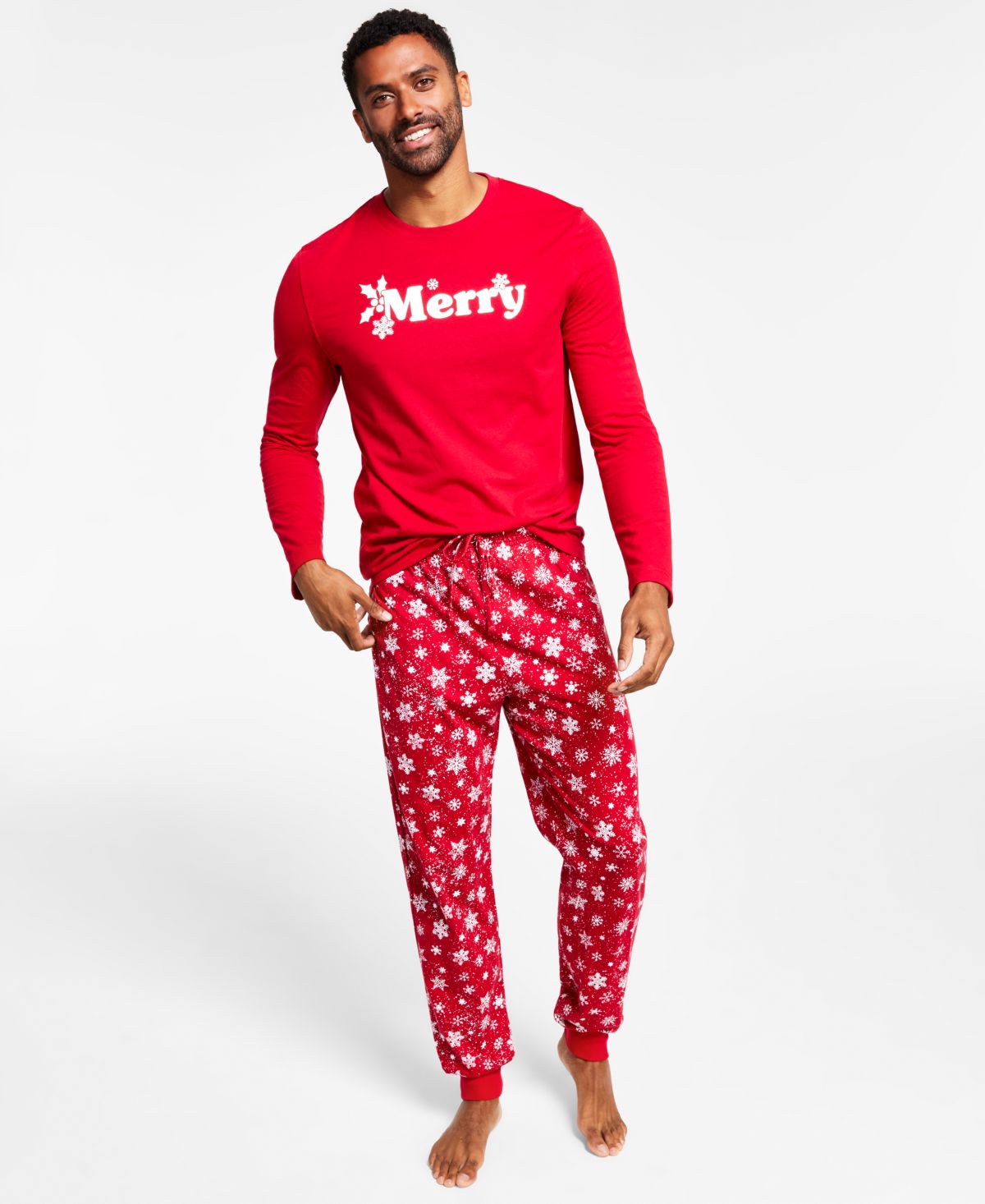 Family Pajamas Mens Matching Merry Snowflake Mix It Family Pajama Set
