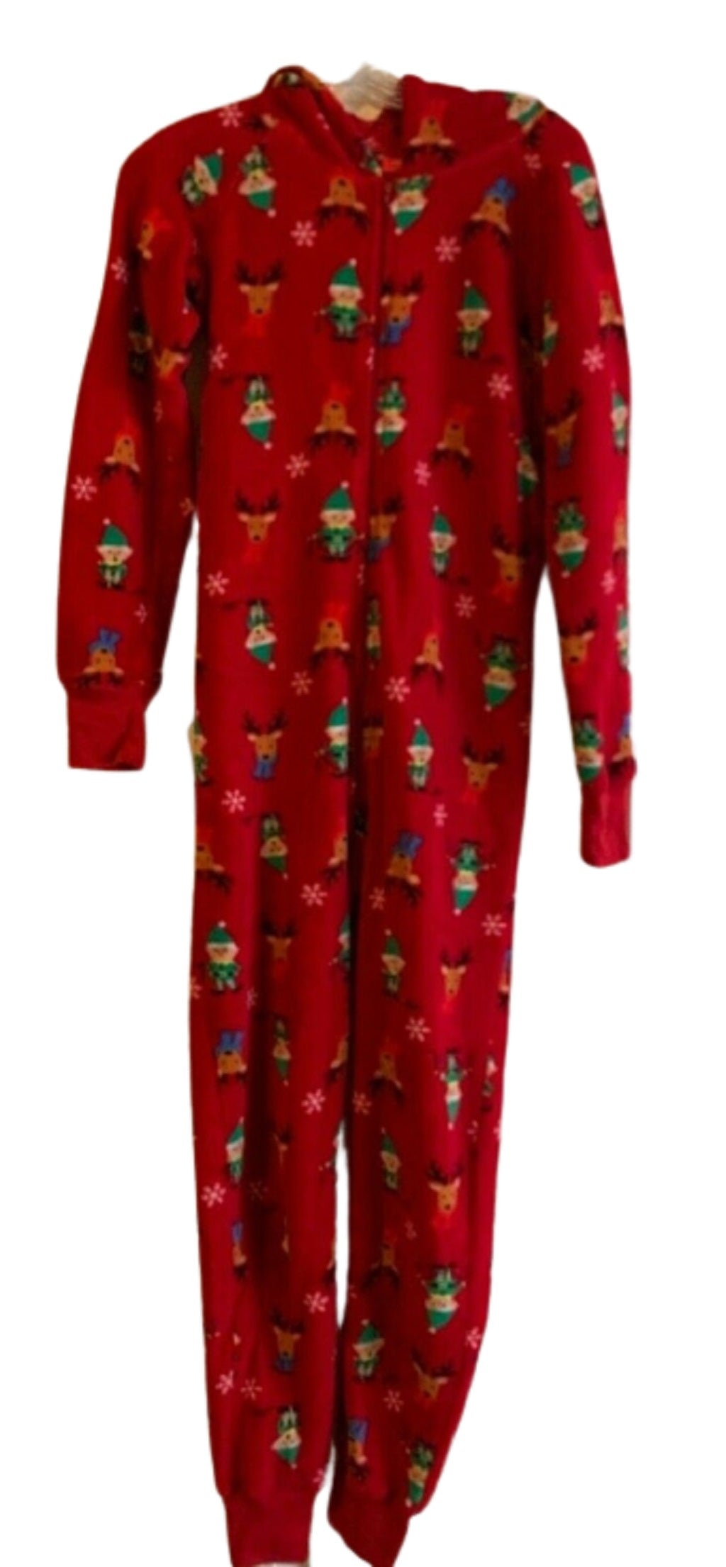 Family Pajamas Womens Hooded Holiday Reindeer Elf Christmas Pajama Onesie