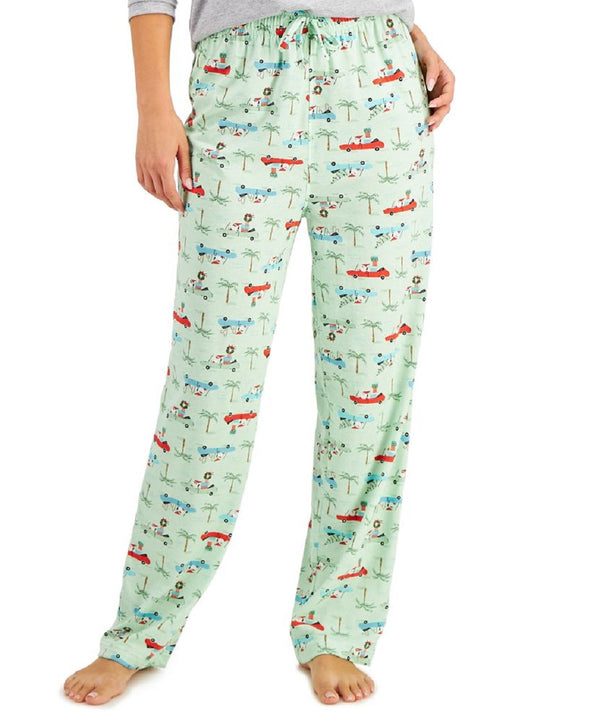 Family Pajamas Womens Tropical Santa Printed Pajama Pants,1-Piece