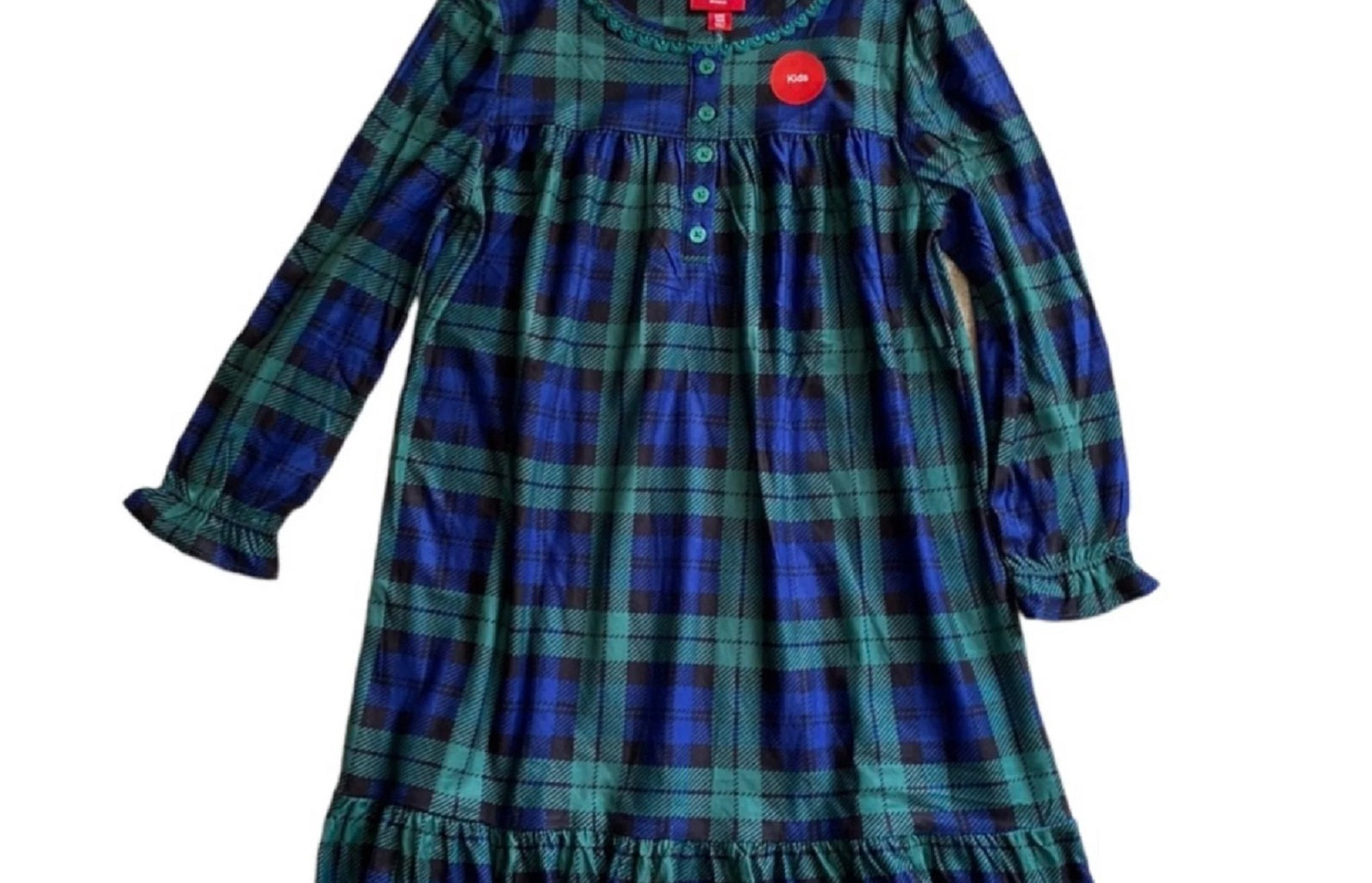 allbrand365 designer Big Kids Girls Plaid Festive Nightgown