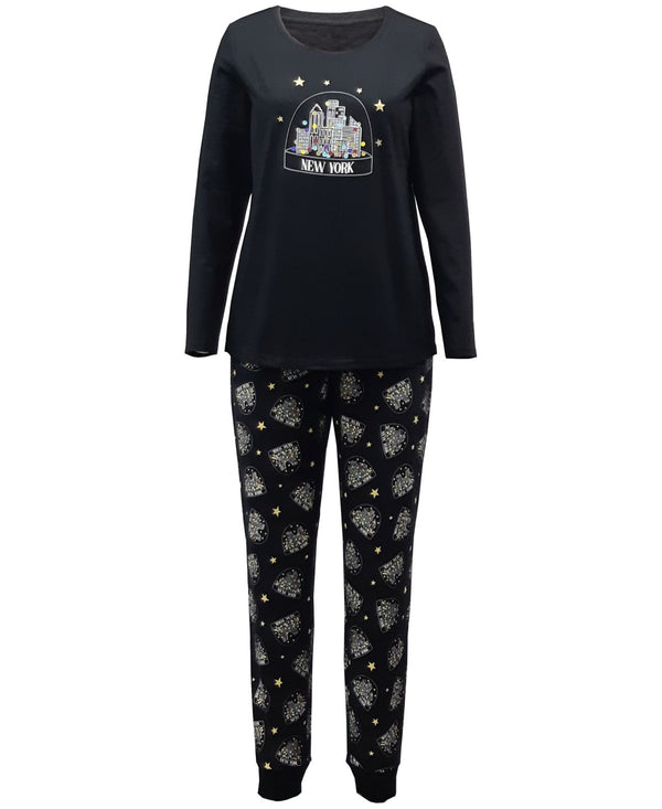 allbrand365 designer Matching Womens Nyc Snow Globe Pajama Set