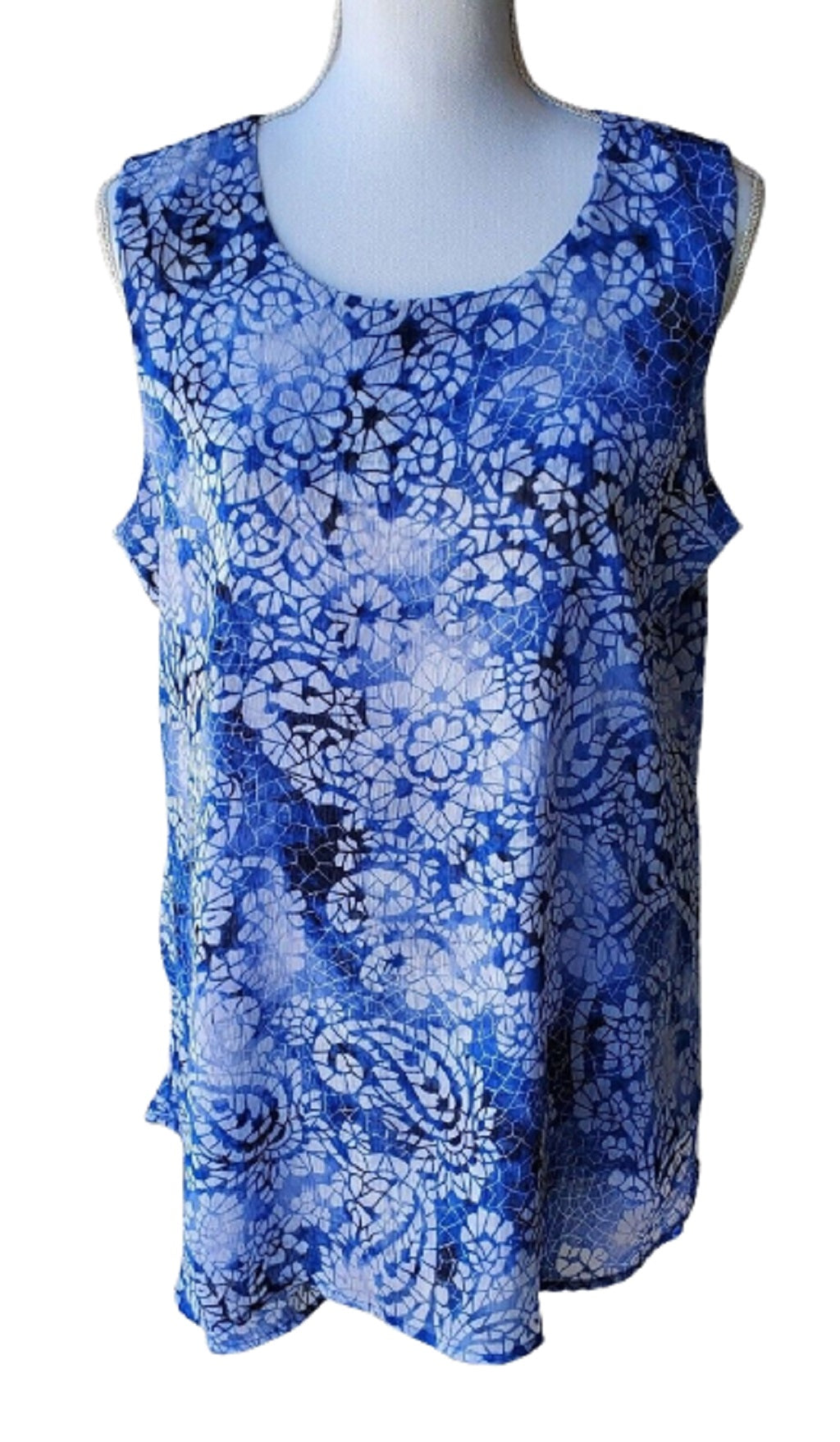 Fever Womens Paisley Floral Sleeveless Blouse