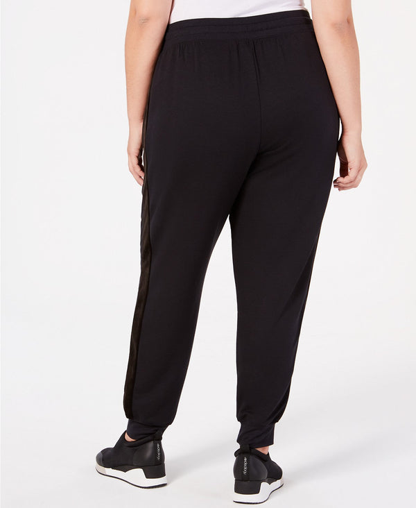 Ideology Womens Plus Size Velour Striped Joggers