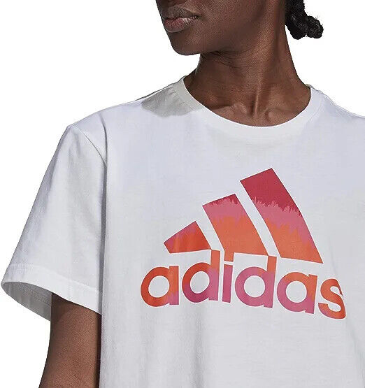 adidas Womens Cotton Tie-Dye Cropped T-Shirt