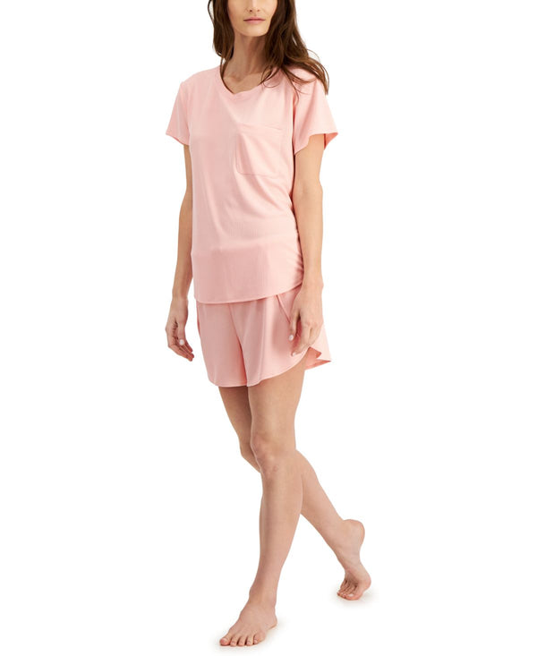 Alfani Womens Pocket T-Shirt & Tulip-Hem Shorts Pajama Set