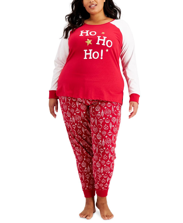 allbrand365 designer Womens Matching Plus Size Ornament Print Pajama Set