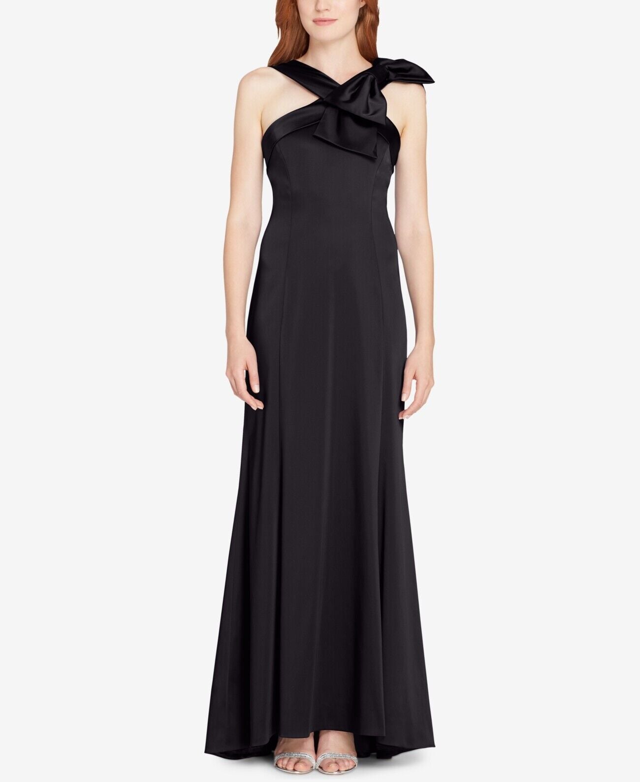 Adrianna Papell Womens Satin Bow Gown