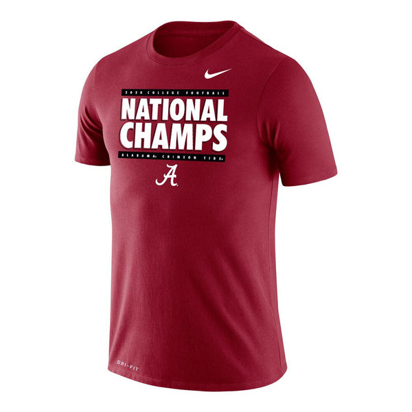 Nike Mens Alabama Crimson Tide 2020 National Champions T-Shirt