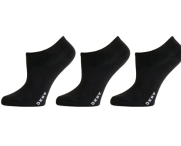 DKNY Womens 3 Pairs Microfiber No-Show Socks