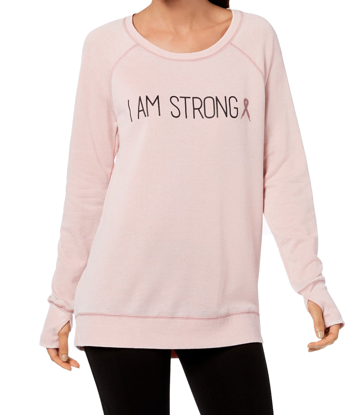 Ideology Womens Small I Am Strong Graphic Print Sweatshirt