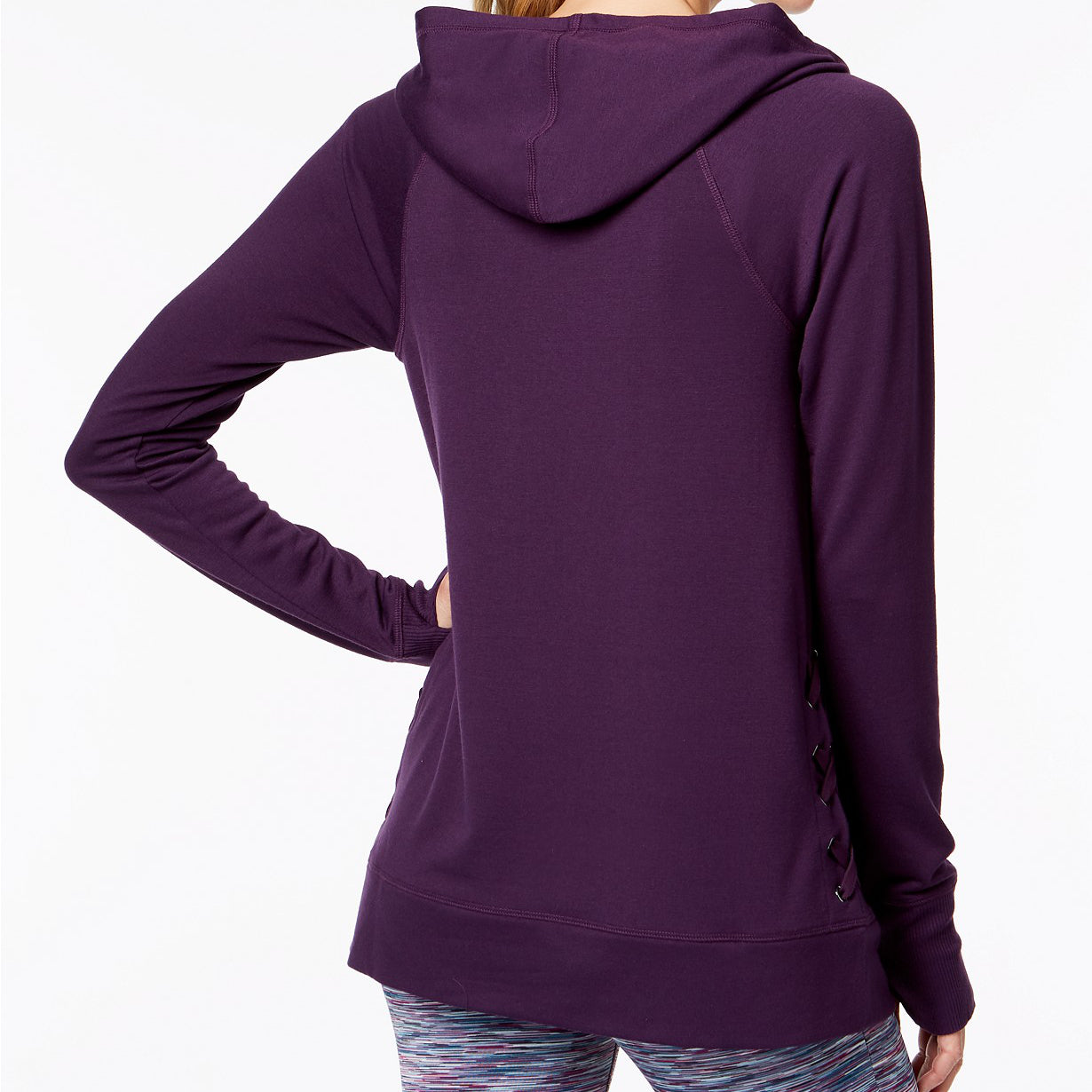 Ideology Womens Lace Up Sides Hoodie