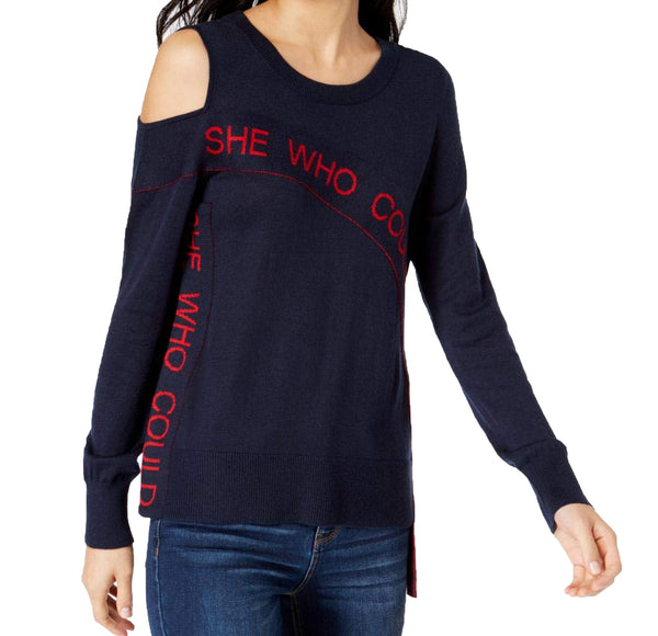 INC International Concepts Womens Graphic Print Asymmetrical Sweater