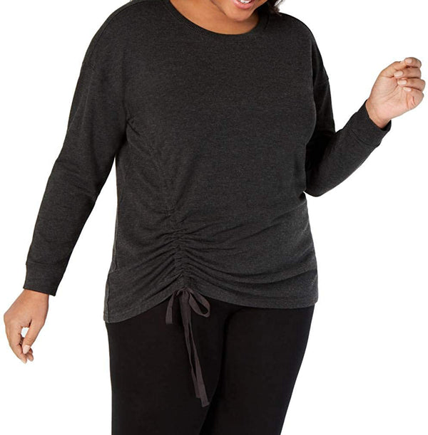 Ideology Womens Plus Size Ruched Side Top