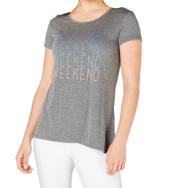 Ideology Womens Weekend Graphic Split Back T-Shirt