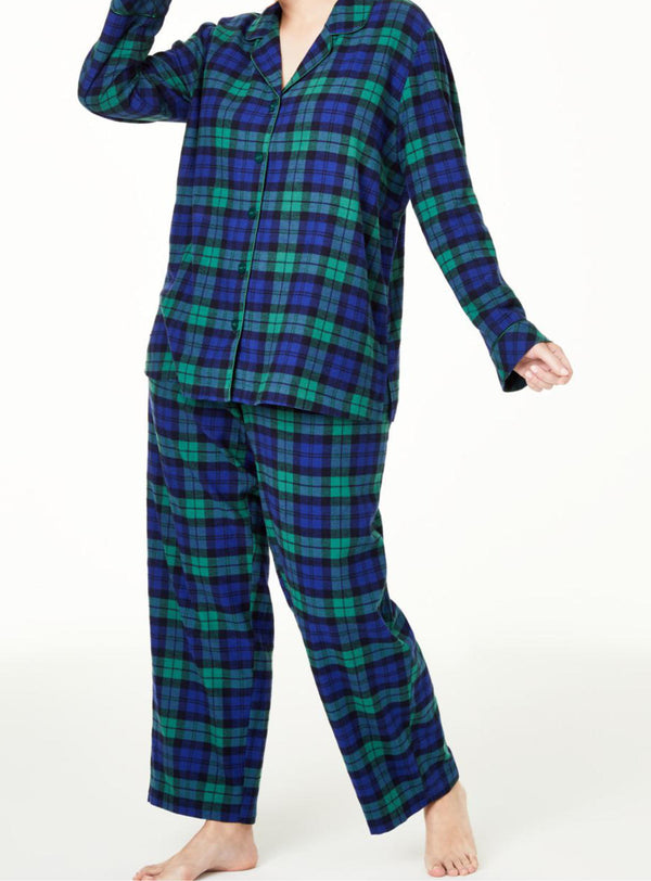 Family Pajamas Womens Matching Plus Size Black Watch Plaid Pajama Set