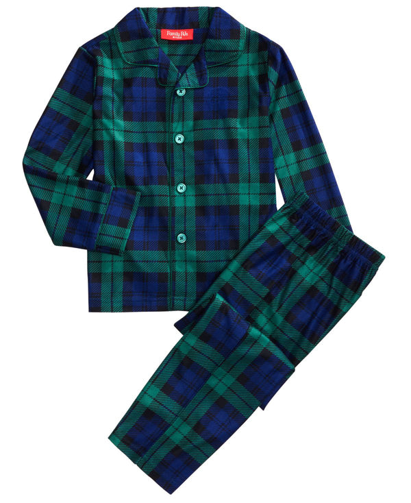 Family Pajamas Little & Big Kids Boys Matching Watch Plaid Pajama Set
