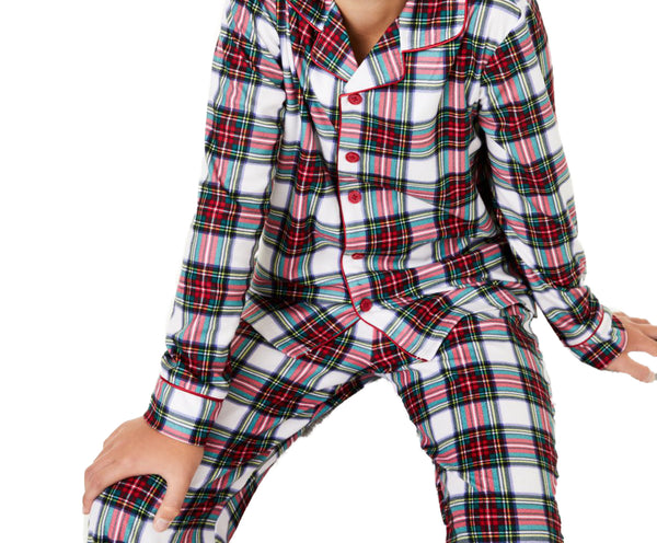 Family Pajamas Little & Big Kids Boys Matching Stewart Plaid Pajama Set