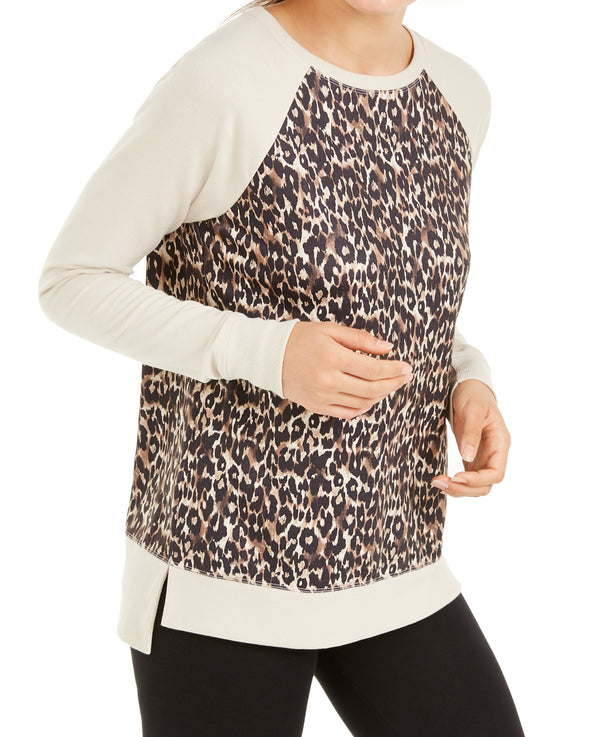Ideology Womens Leopard Print Sweatshirt