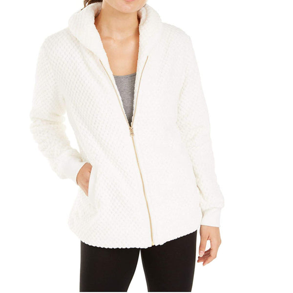 Ideology Womens Quilted Fleece Hooded Jacket