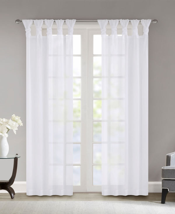 Madison Park Ceres Twisted Tab Top Sheer Curtain Set