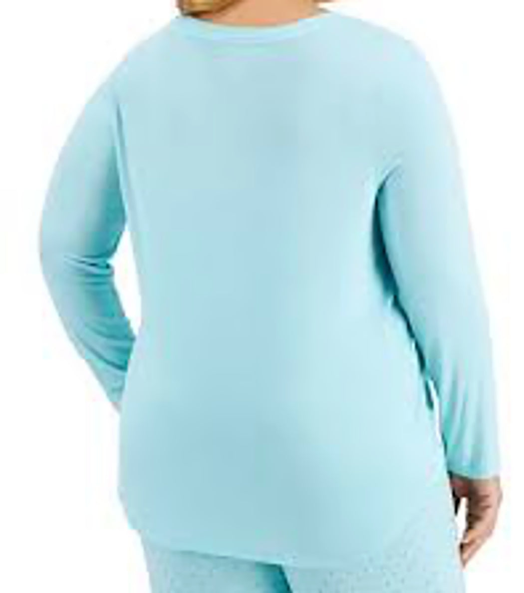 Alfani Plus Womens Size Pocketed Pajama Top