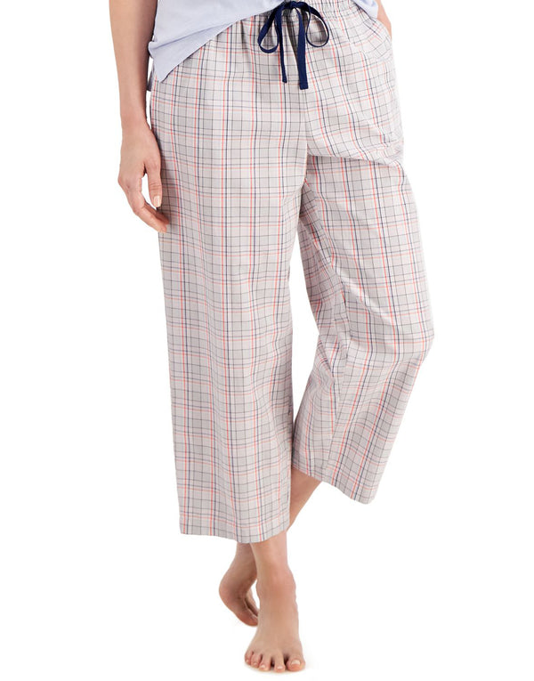 Charter Club Womens Cotton Woven Cropped Pajama Pants