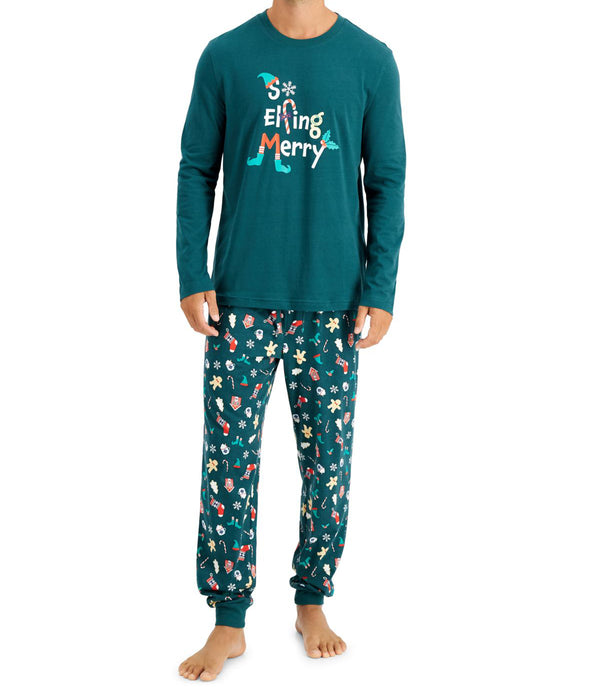 Family Pajamas Mens Matching So Elfing Merry Family Pajama Set