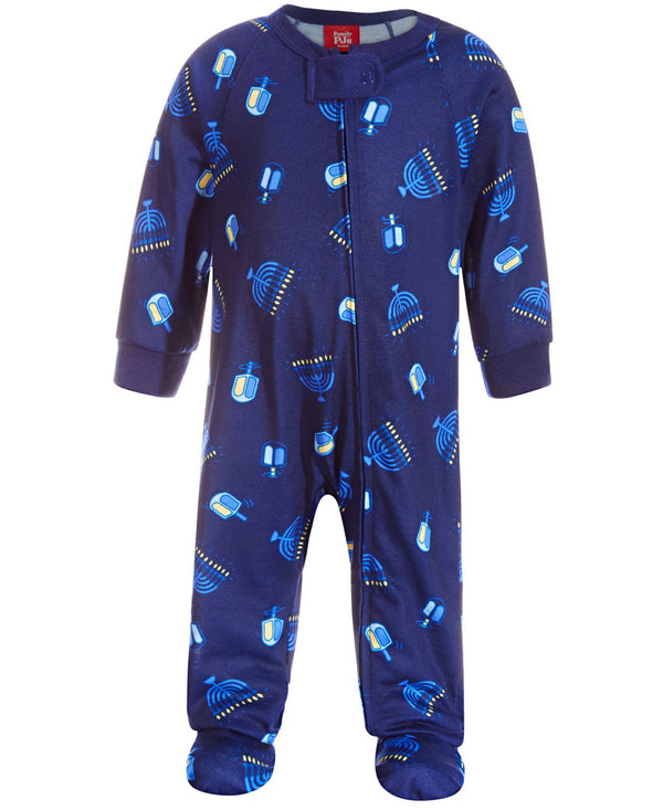Family Pajamas Baby Matching Hanukkah Printed Footed Pajama