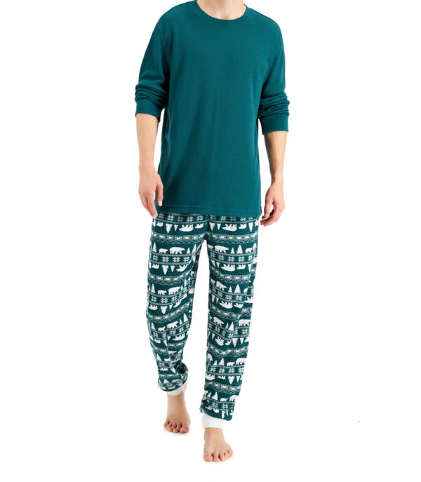 Family Pajamas Mens Matching Bear Fair Isle Pajama Set