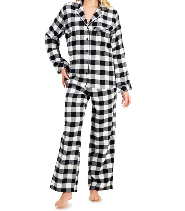 Family Pajamas Womens Matching Buffalo Check Cotton Flannel Pajama Set