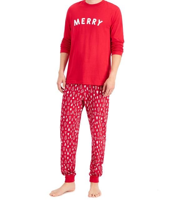 Family Pajamas Mens Matching Merry Pajama Set