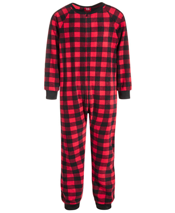 Family Pajamas Little & Big Kids Matching 1-Piece Red Check Printed Pajamas