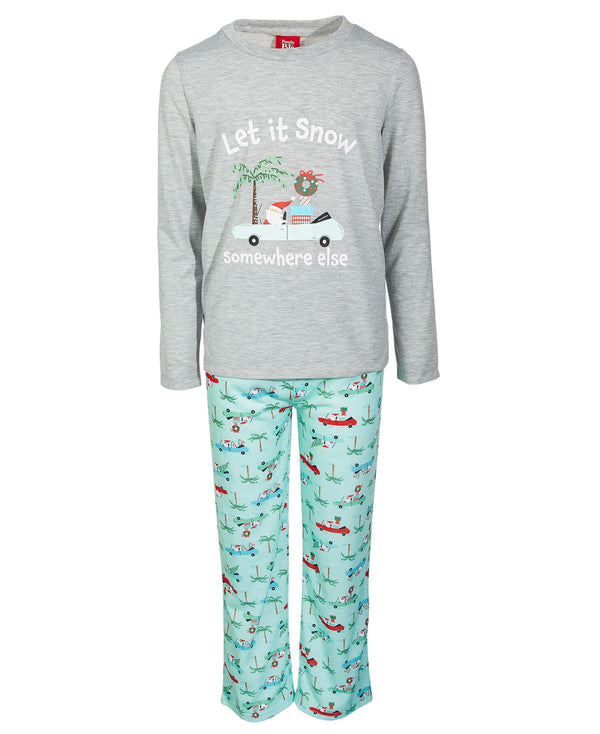 Family Pajamas Little & Big Kids Matching Tropical Santa Pajama Set