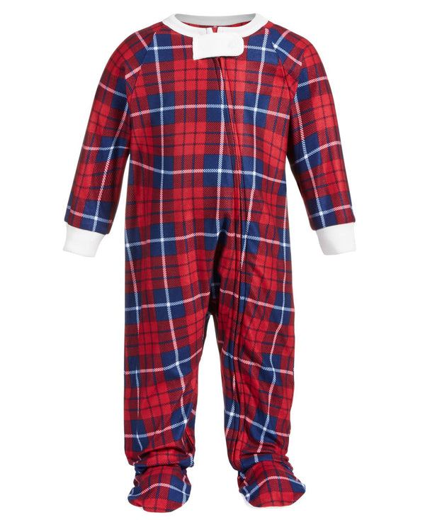 Family Pajamas Baby Matching Plaid Footed Pajamas