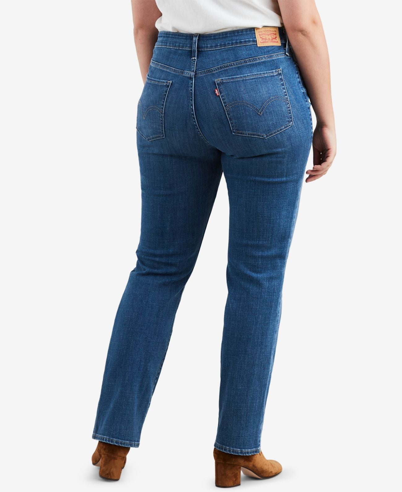 Levi's Womens Plus Size Distressed Straight Jeans