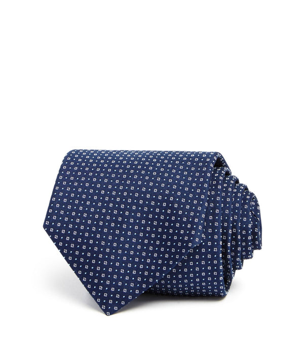 HUGO BOSS Micro Circles Dot Neat Skinny Tie Mens,Navy,One Size