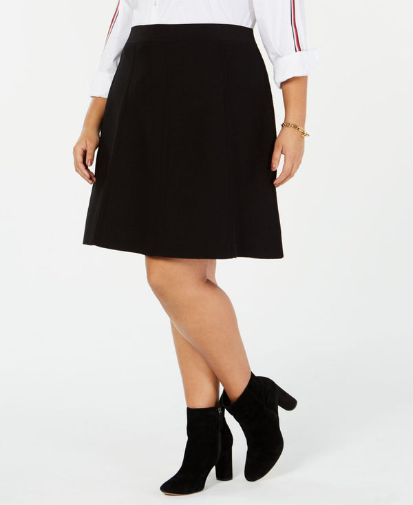 Tommy Hilfiger Womens Plus A Line Sweater Flare Skirt
